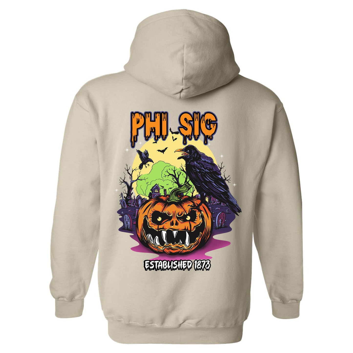 Phi Sigma Kappa Halloween Bats Fraternity Hoodie _ 36269g