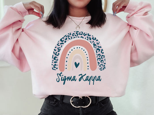 Sigma Kappa Greek Rainbow Sorority Sweatshirt _ 2755g