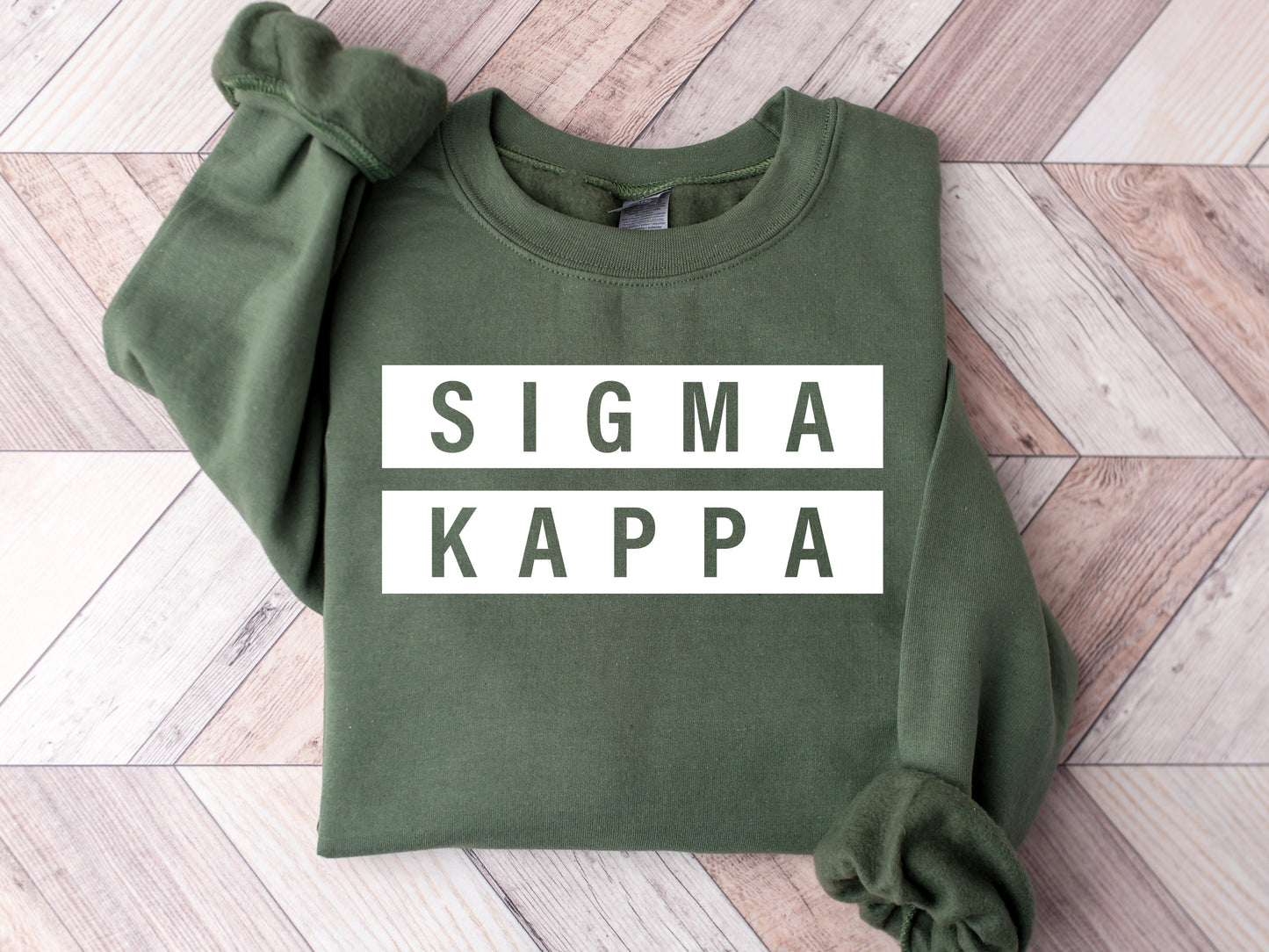 Sigma Kappa Faded White Box Sorority Sweatshirt _ 3355g