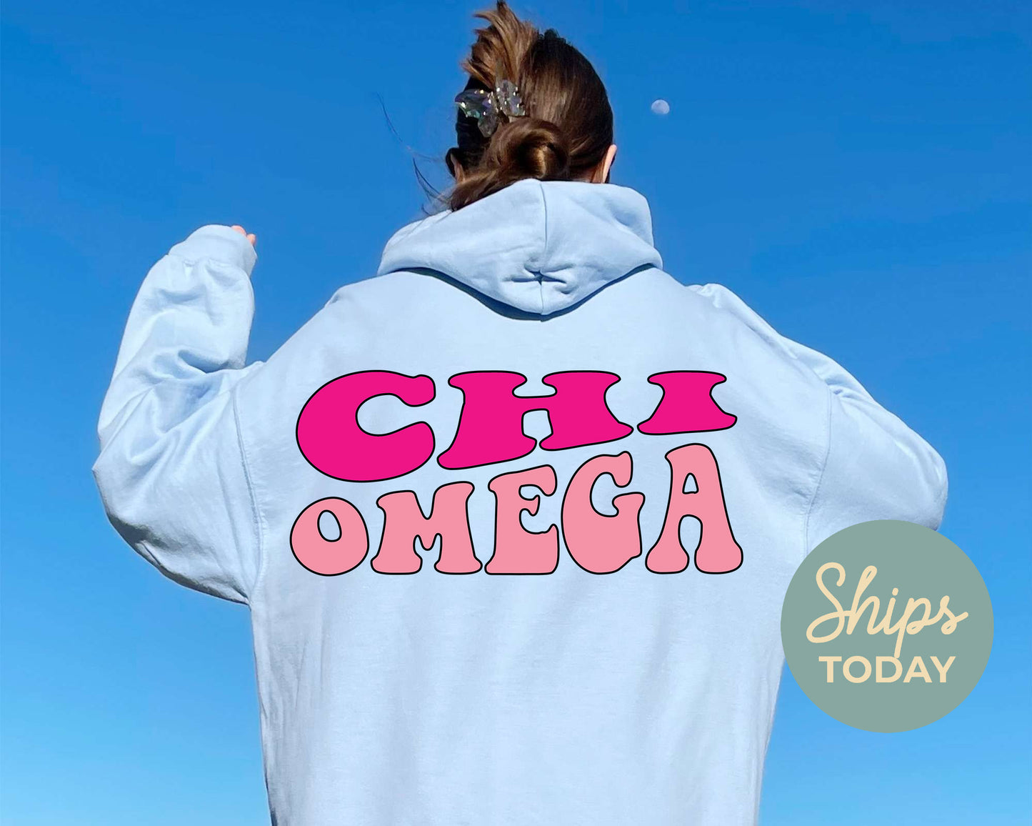 Chi Omega Shades of Pink Sorority Hoodie _ 32981g