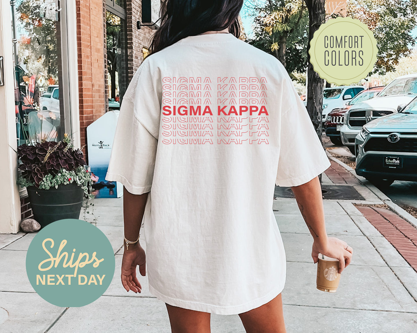 Sigma Kappa Repeating Name Comfort Colors Sorority T-shirt _ 33020g