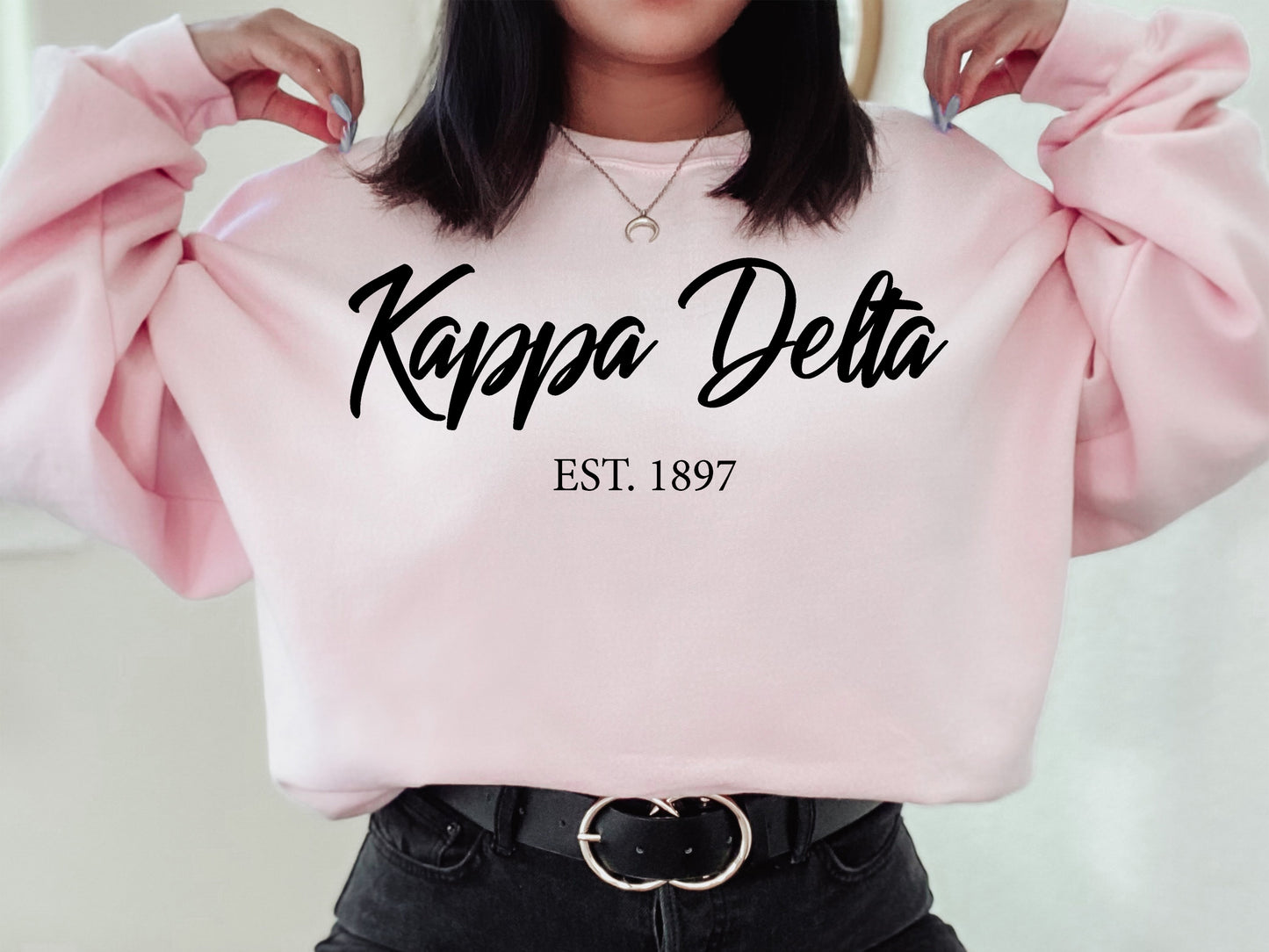 Kappa Delta Black Flowy Sorority Sweatshirt _ 93g