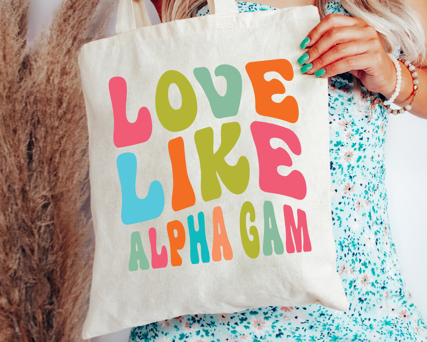 Alpha Gamma Delta Love Like Sorority Tote Bag _ 34337g