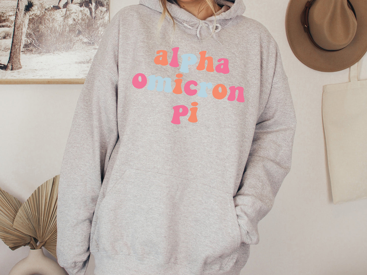 Alpha Omicron Pi Vividly Vibrant Sorority Hoodie _ 3153g
