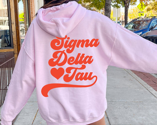 Sigma Delta Tau Red Heart Sorority Hoodie _ 33367g