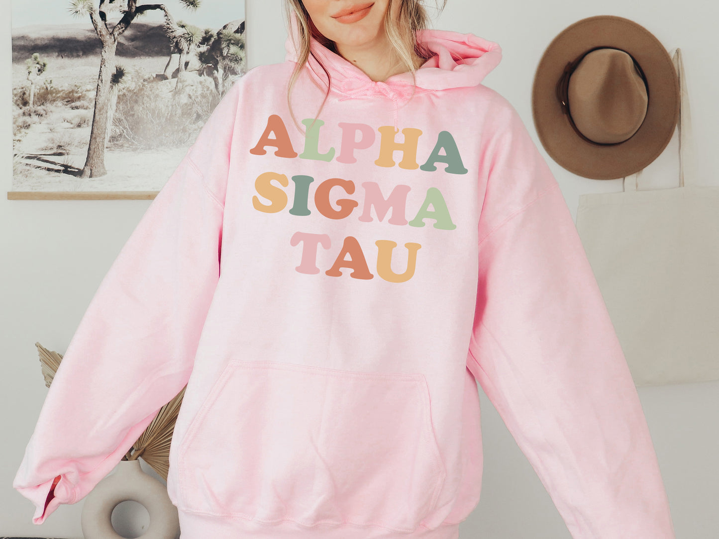Alpha Sigma Tau Bright and Proud Sorority Hoodie _ 421g