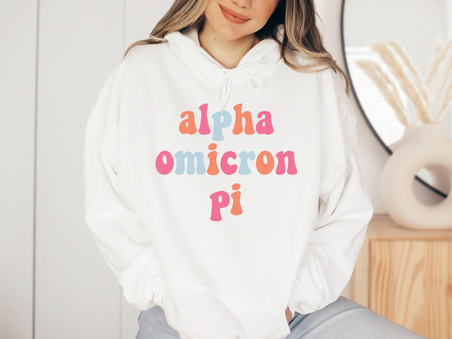 Alpha Omicron Pi Vividly Vibrant Sorority Hoodie _ 3153g