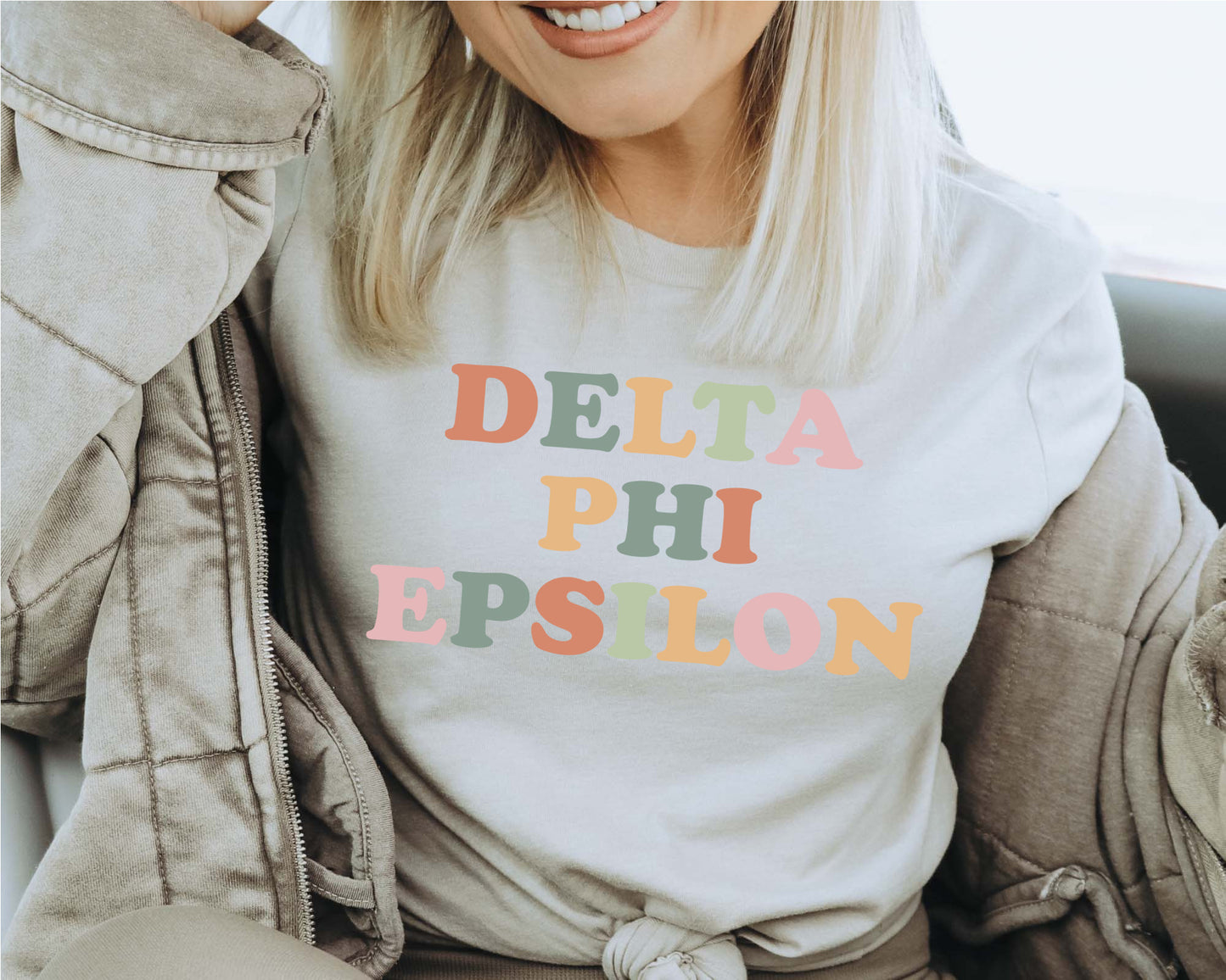 Delta Phi Epsilon Bright and Proud Sorority T-shirt _ 426g
