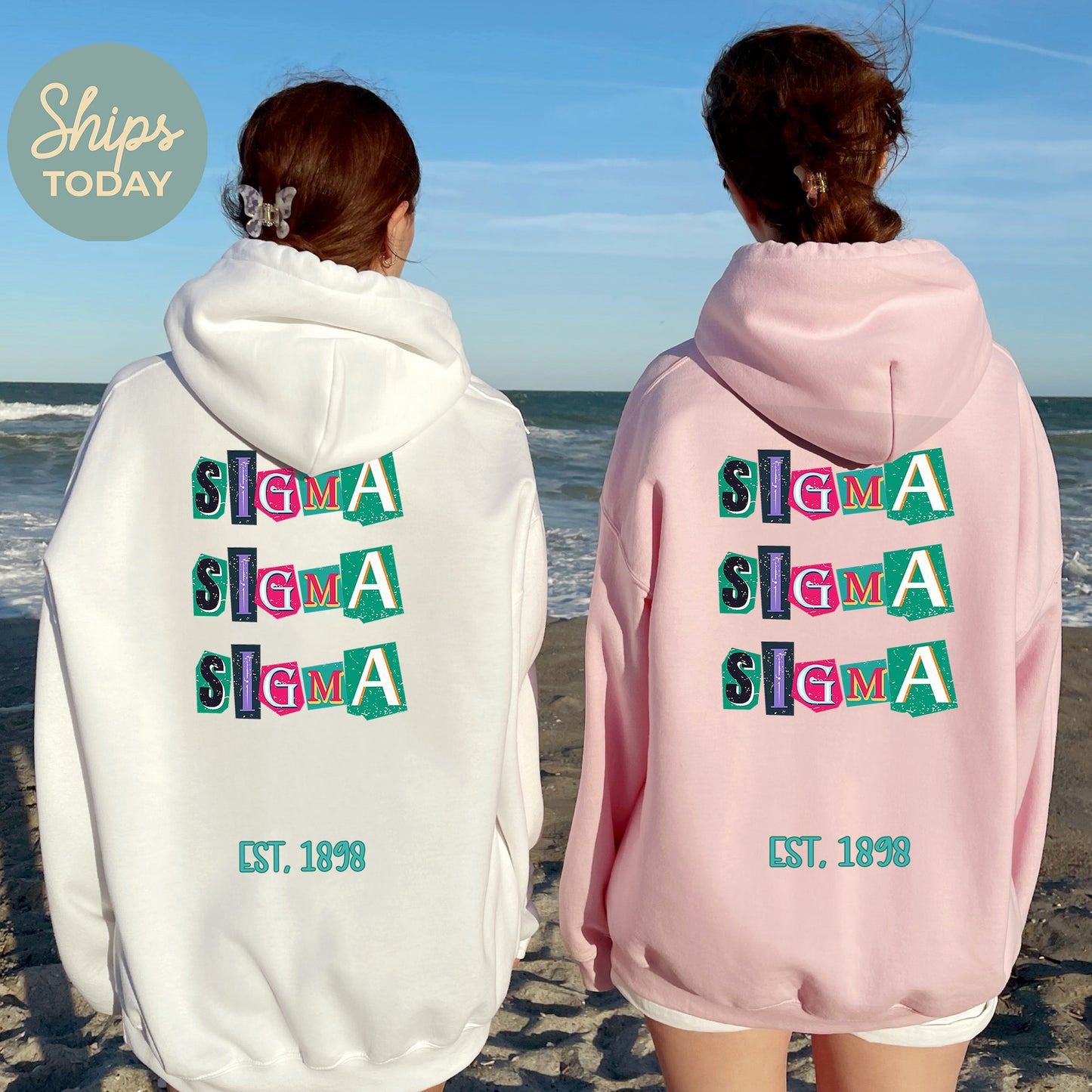 Sigma Sigma Sigma Letter Cuts Sorority Hoodie _ 35910g