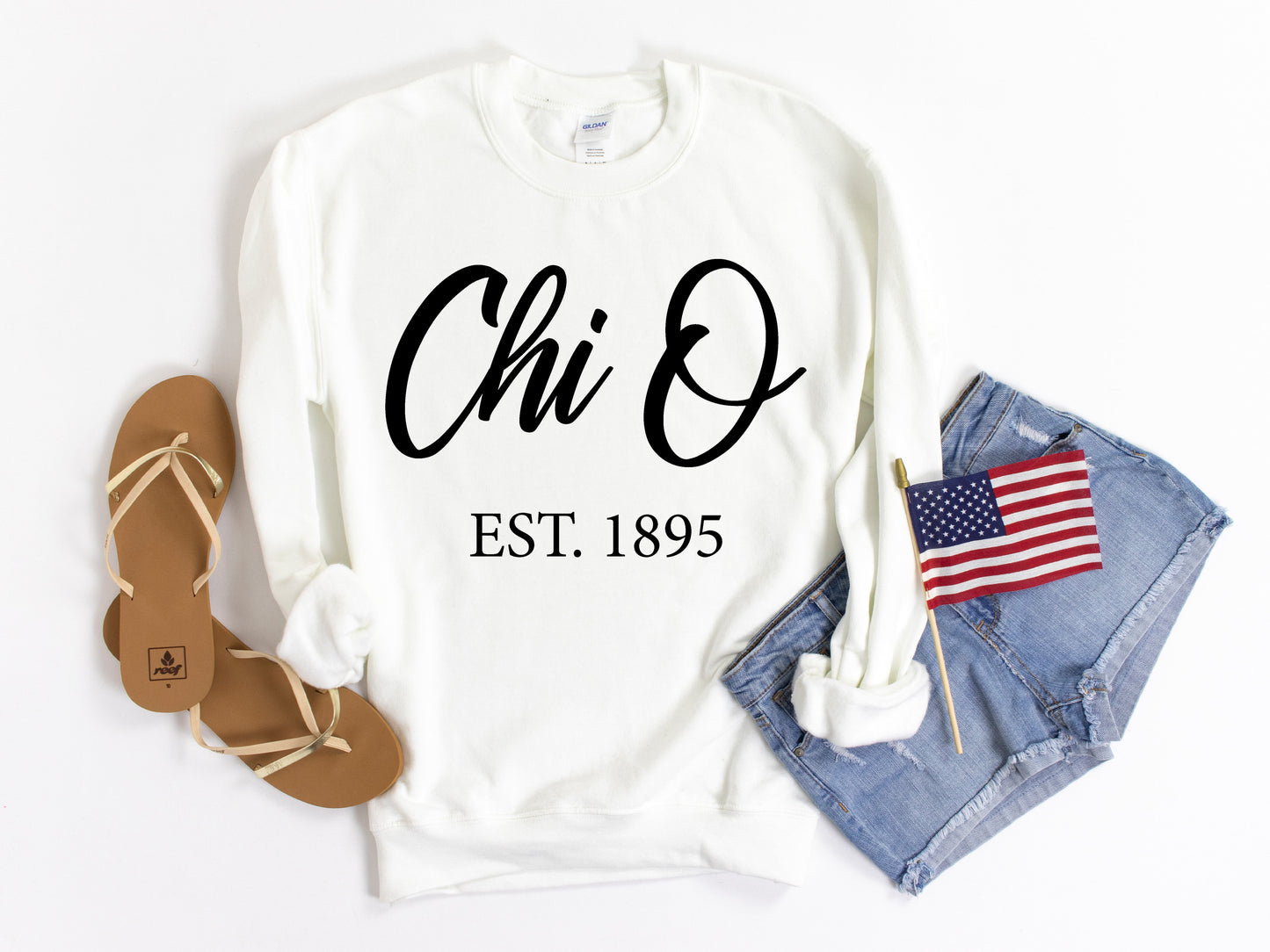 Chi Omega Black Flowy Sorority Sweatshirt _ 86g