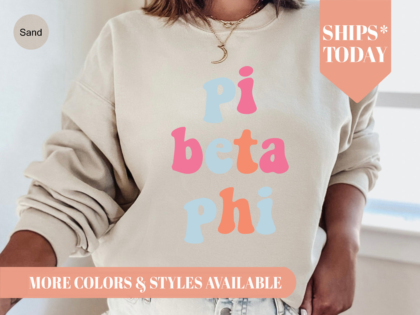 Pi Beta Phi Vividly Vibrant Sorority Sweatshirt _ 3169g