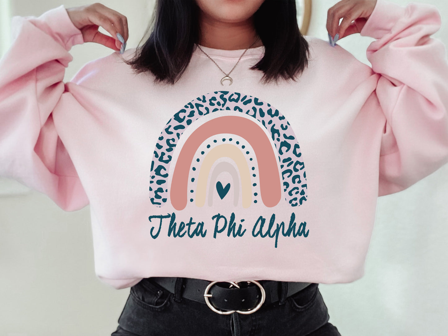 Theta Phi Alpha Greek Rainbow Sorority Sweatshirt _ 2757g