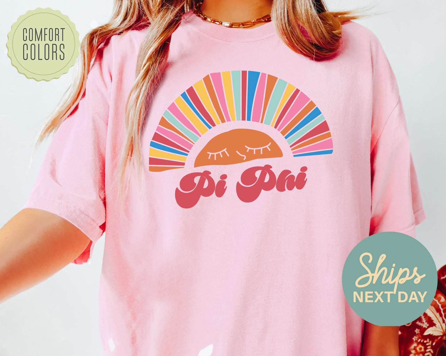 Pi Beta Phi Sunshine Comfort Colors Sorority T-shirt _ 3327g