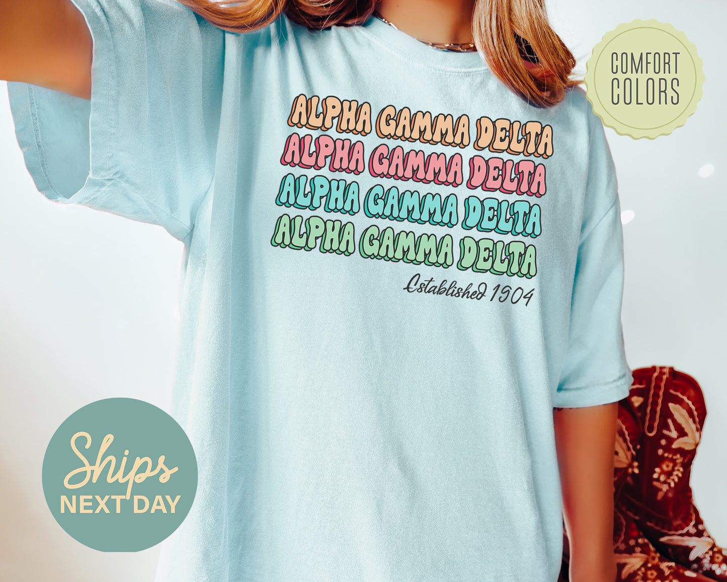Alpha Gamma Delta Lucy Comfort Colors Sorority T-shirt _ 261g