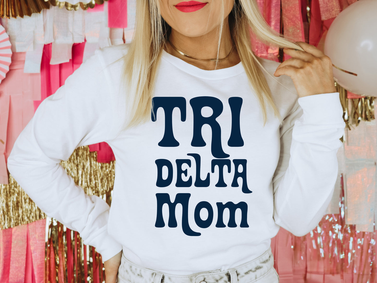 Delta Delta Delta Got it from my Mom Sorority Long Sleeve T-shirt _ 3081g