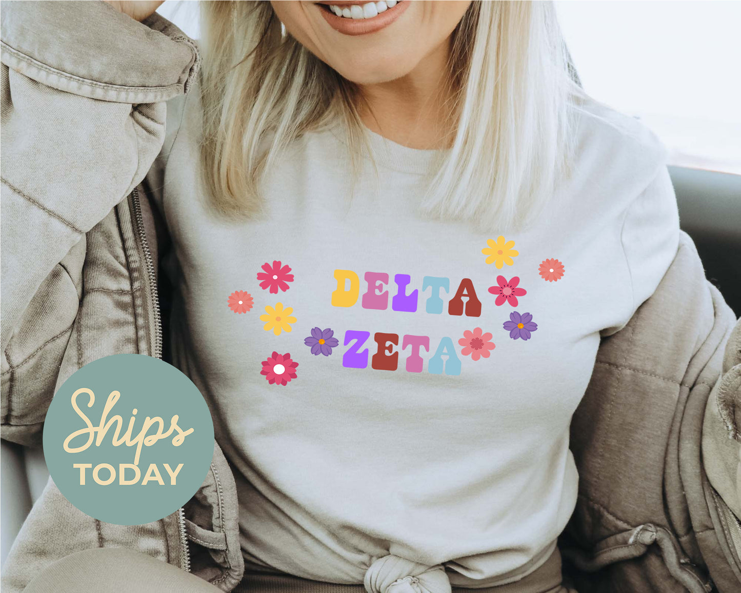 Delta Zeta Splash of Color Sorority T-shirt _ 3188g