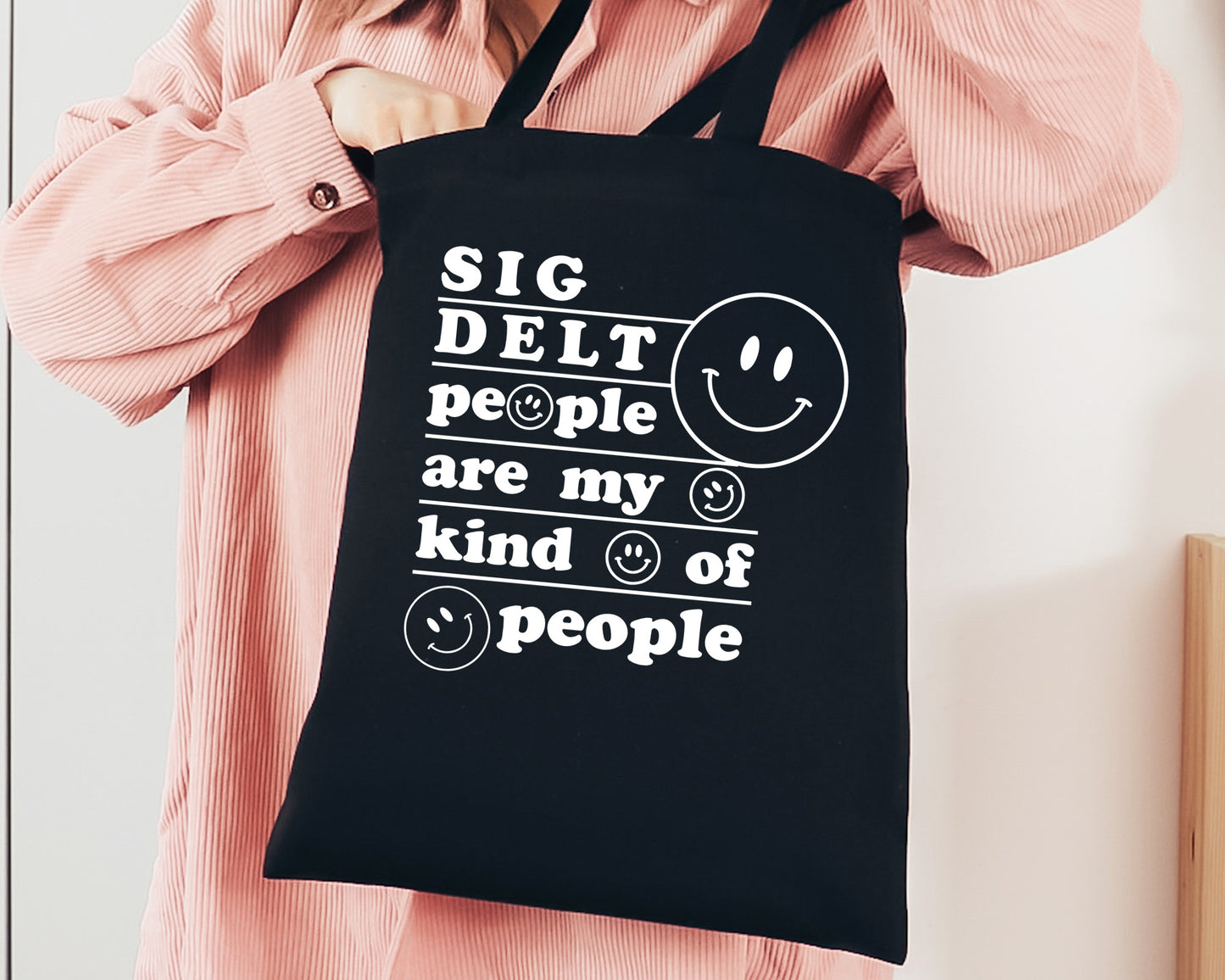 Sigma Delta Tau My Kind of People Sorority Tote Bag _ 34777g