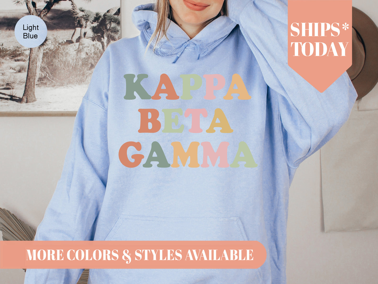 Kappa Beta Gamma Bright and Colorful Sorority Hoodie _ 3472g