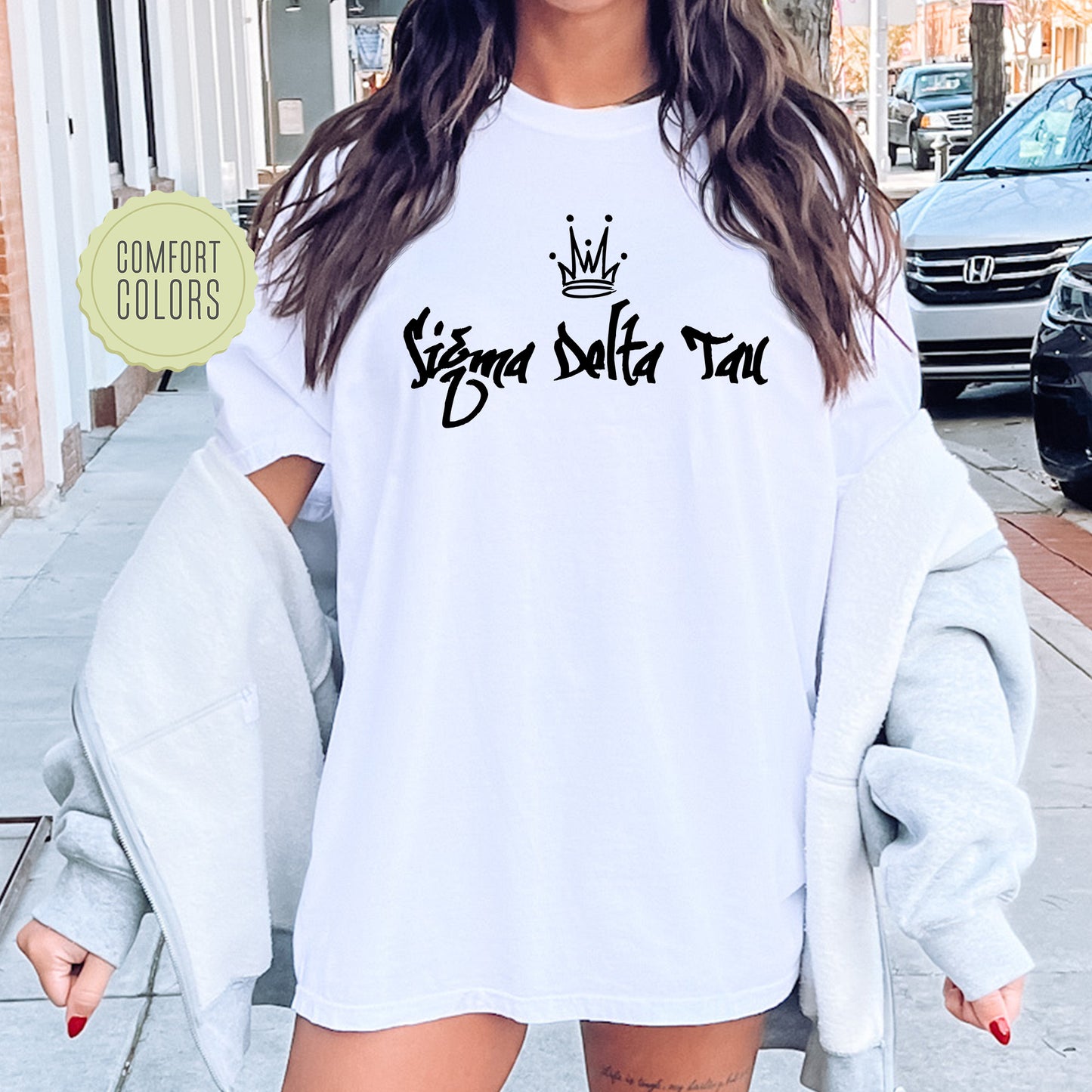Sigma Delta Tau Queen Comfort Colors Sorority T-shirt _ 2468g