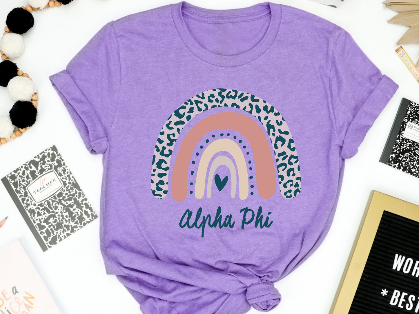 Alpha Phi Greek Rainbow Sorority T-shirt _ 2738g