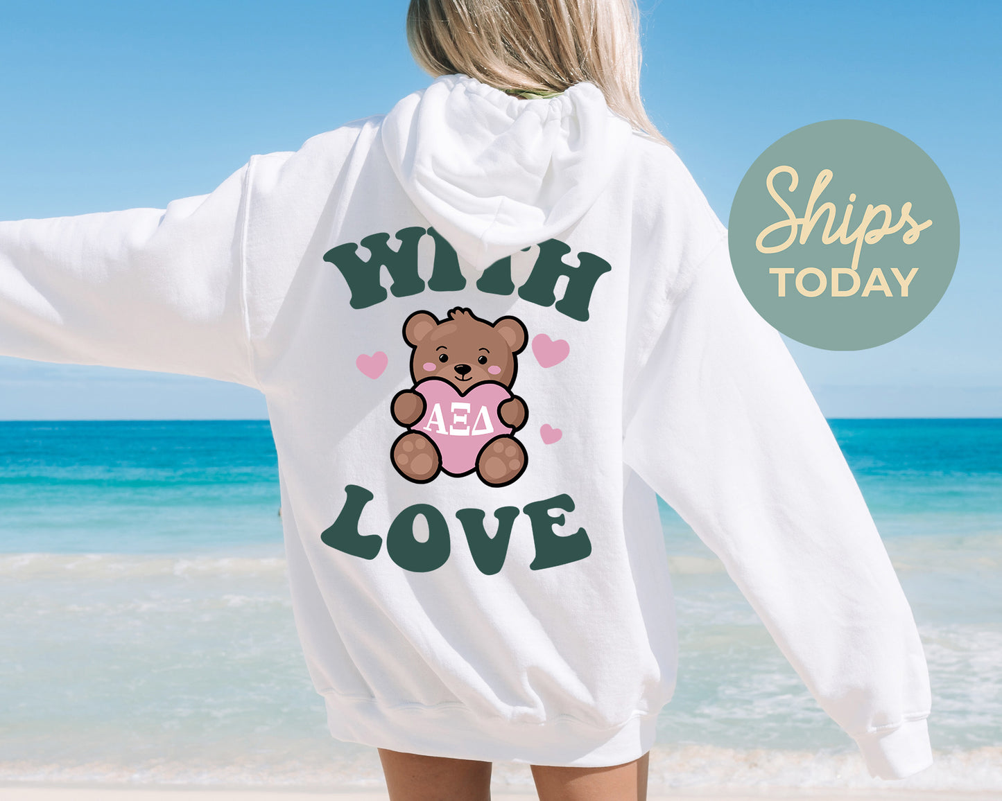 Alpha Xi Delta With Love Sorority Hoodie _ 33214g
