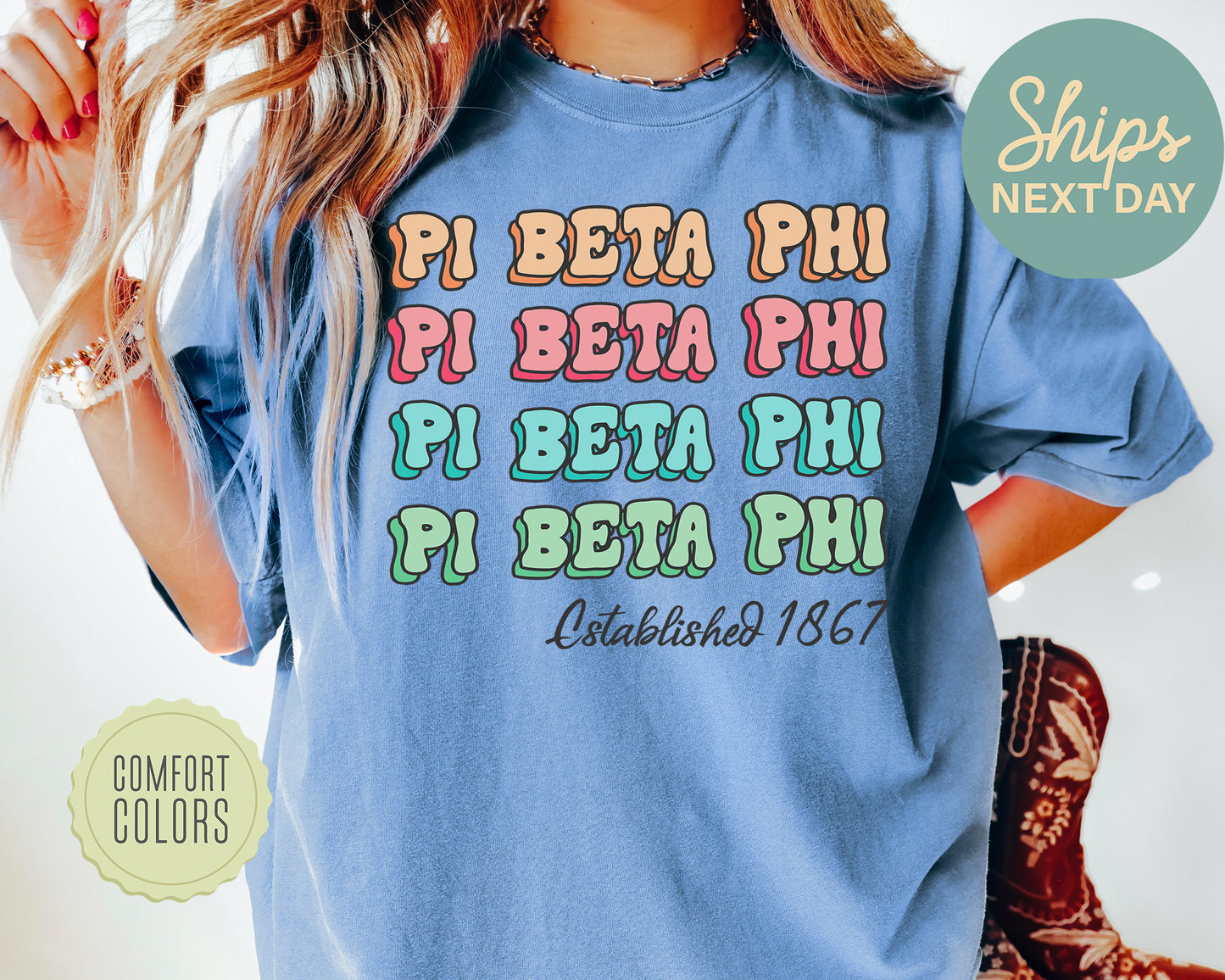 Pi Beta Phi Lucy Comfort Colors Sorority T-shirt _ 278g