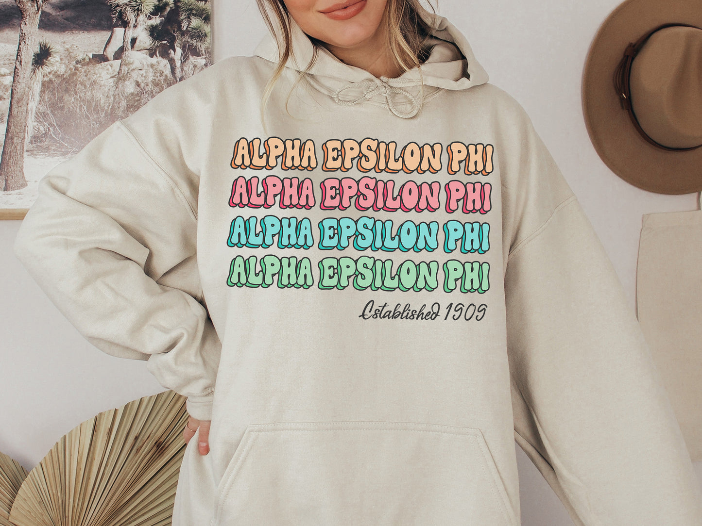 Alpha Epsilon Phi Lucy Sorority Hoodie _ 260g