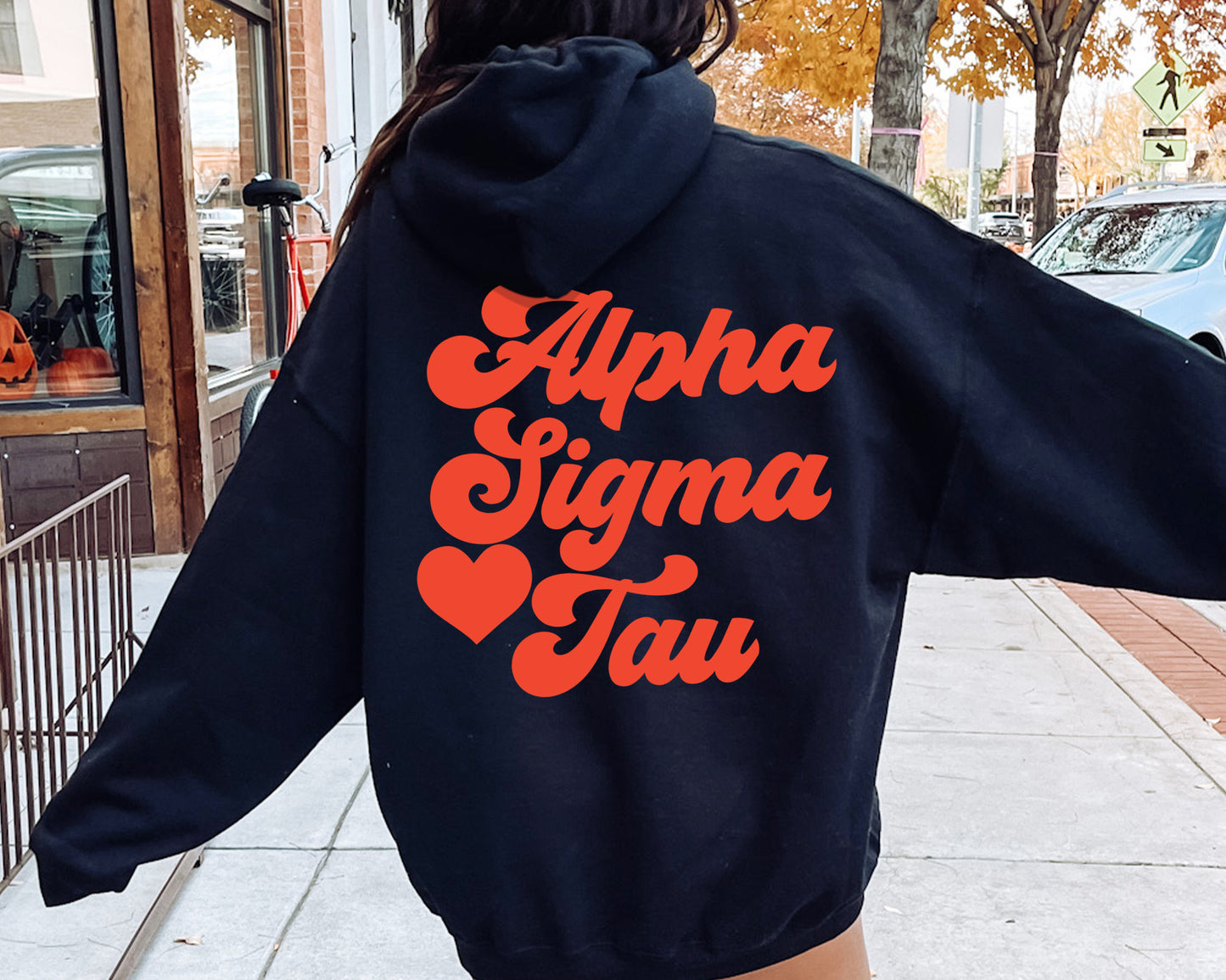 Alpha Sigma Tau Red Heart Sorority Hoodie _ 33353g