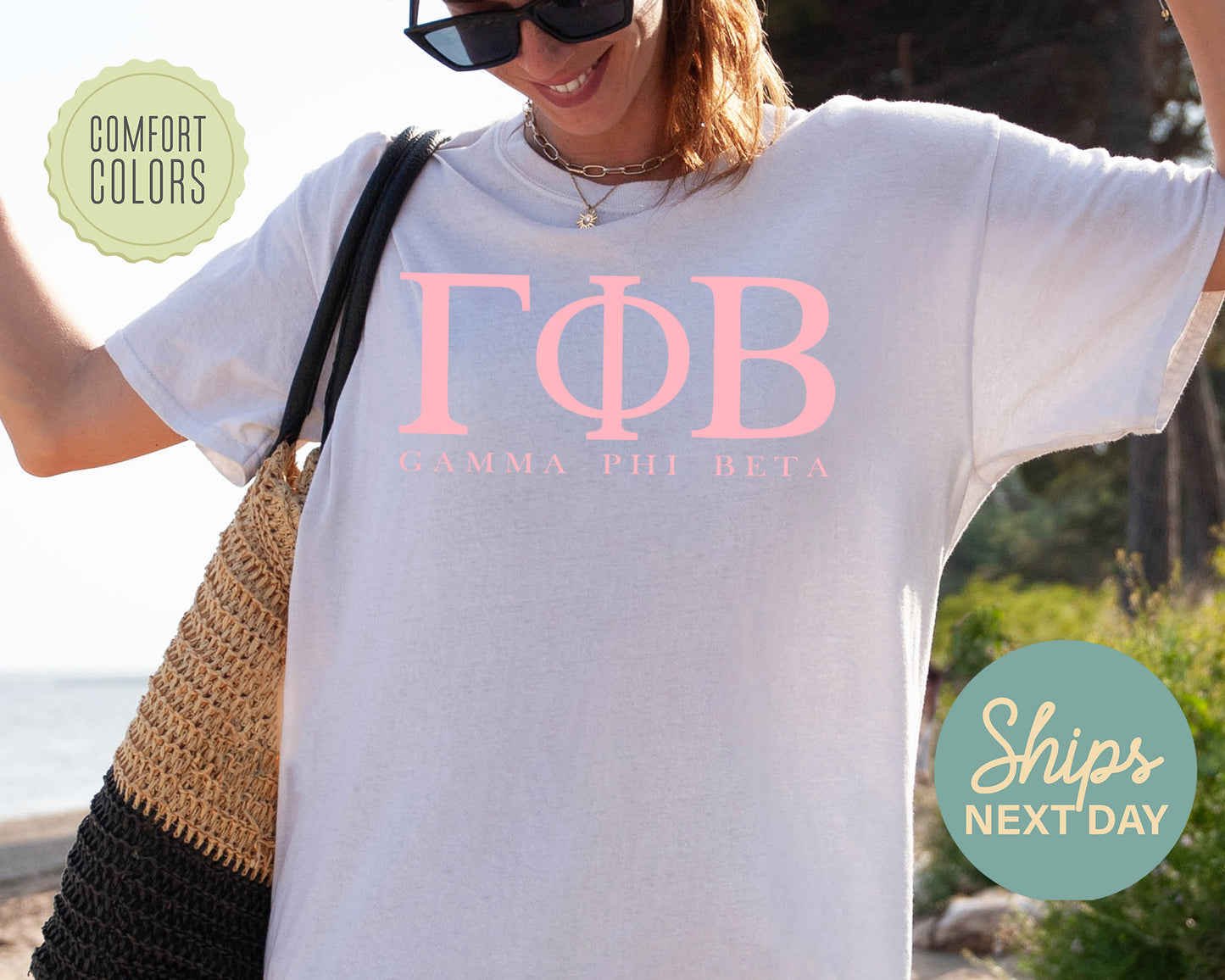 Gamma Phi Beta Everything Pink Comfort Colors Sorority T-shirt _ 324g
