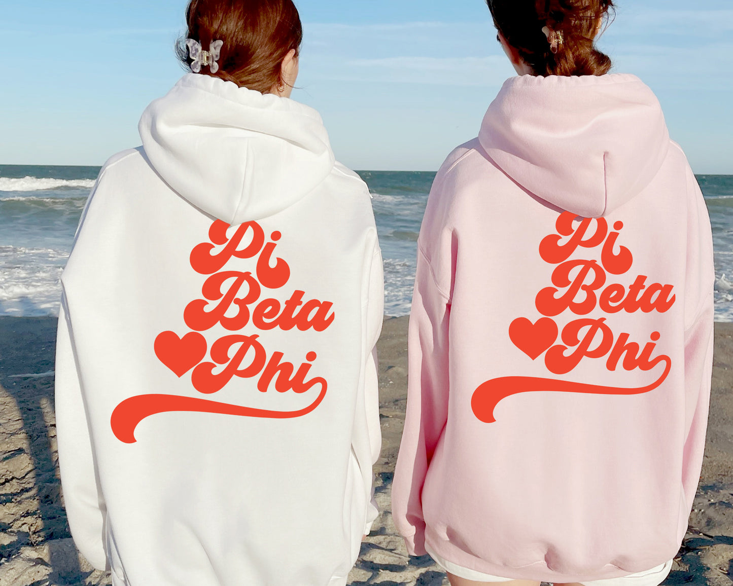 Pi Beta Phi Red Heart Sorority Hoodie _ 33366g