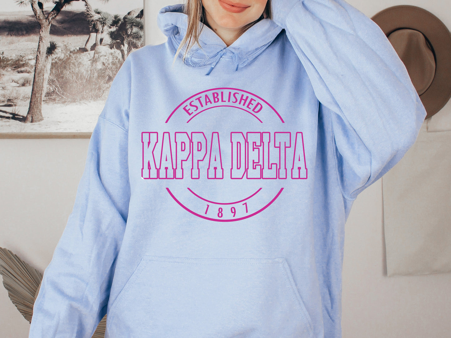 Kappa Delta Pink Stamp Sorority Hoodie _ 67g