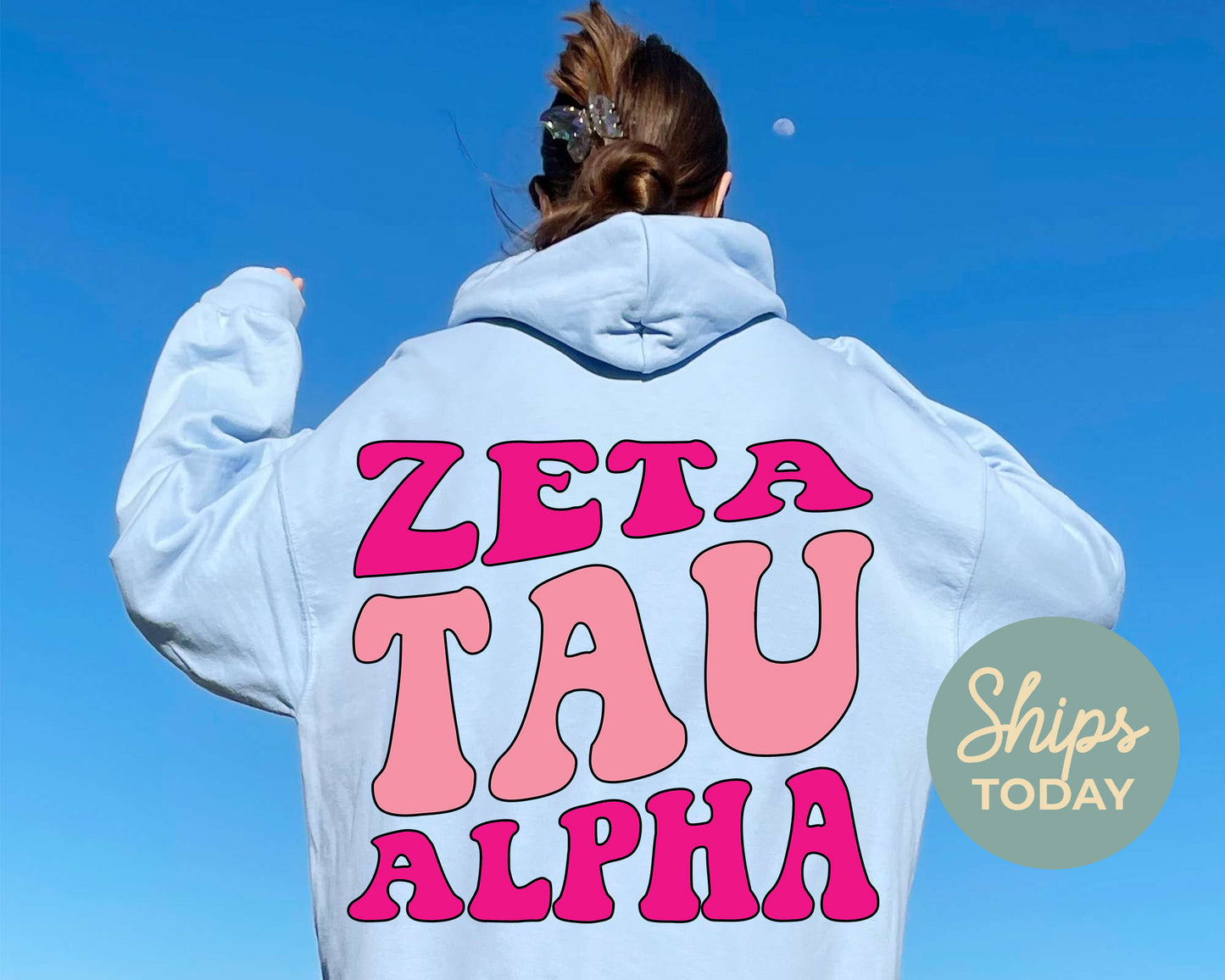 Zeta Tau Alpha Shades of Pink Sorority Hoodie _ 32997g