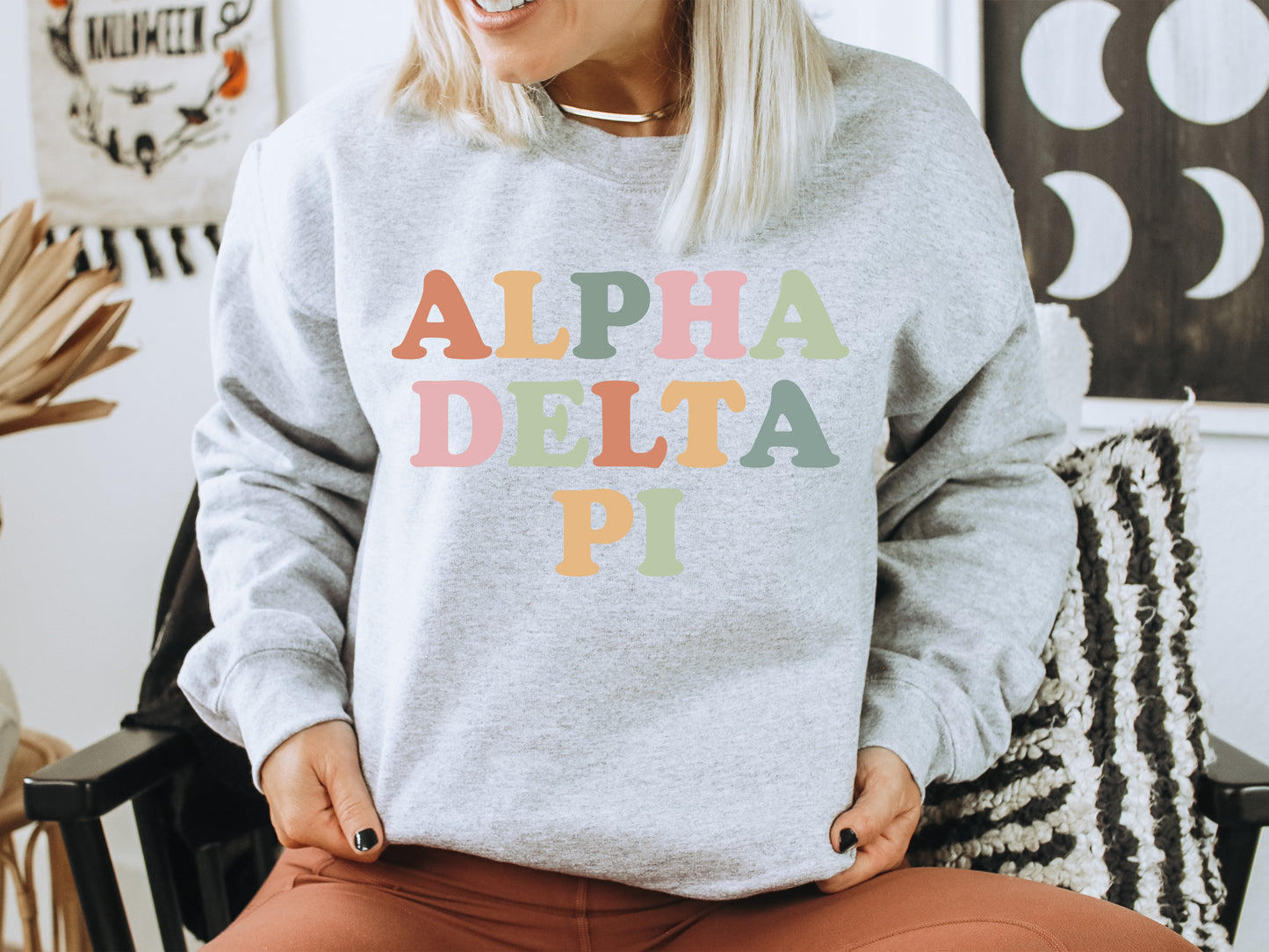Alpha Delta Pi Bright and Proud Sorority Sweatshirt _ 415g