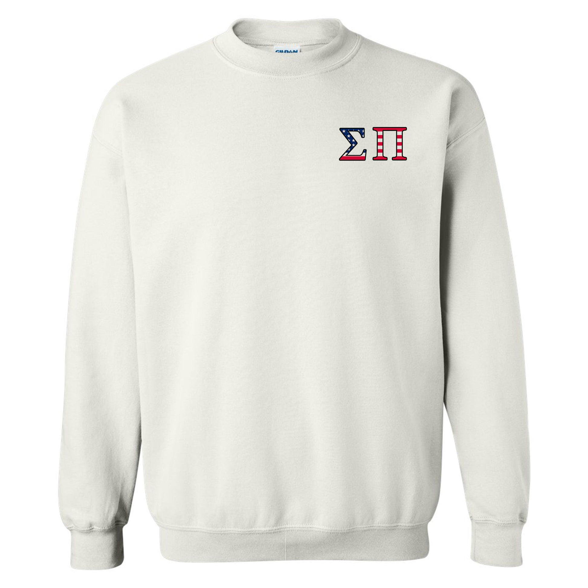 a white sweatshirt with the letter h on it