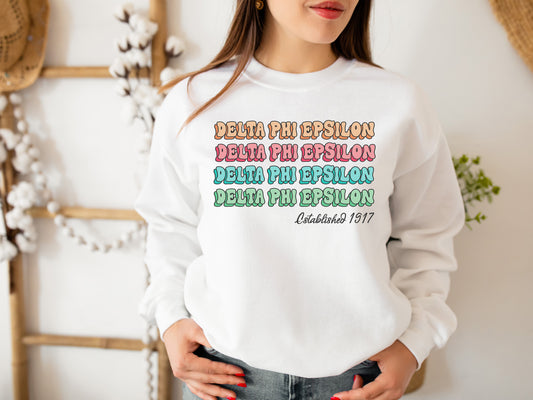 Delta Phi Epsilon Lucy Sorority Sweatshirt _ 270g