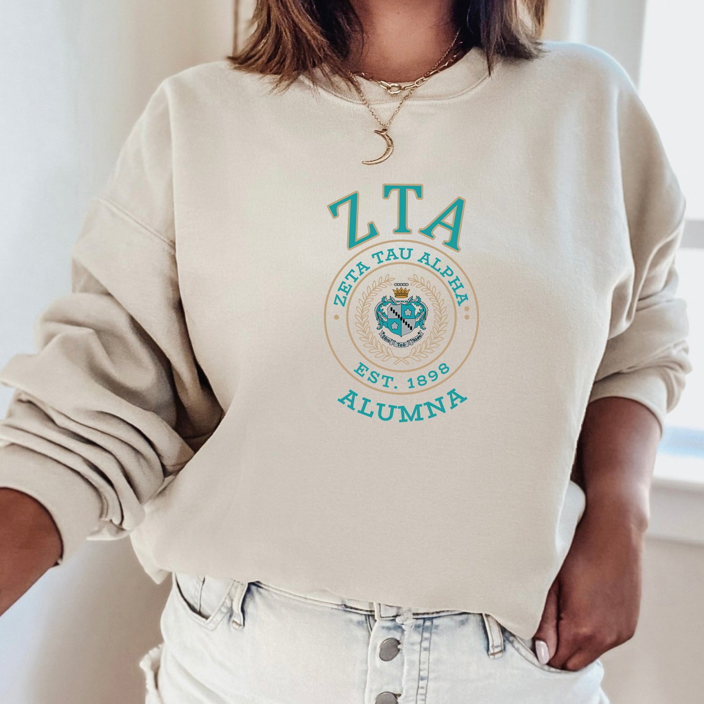Zeta Tau Alpha Alumna Vintage Sorority Sweatshirt _ 31034g