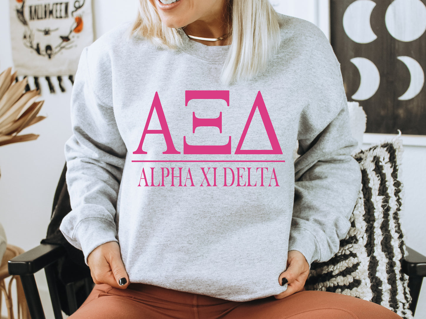Alpha Xi Delta Loud Letters Sorority Sweatshirt _ 474g