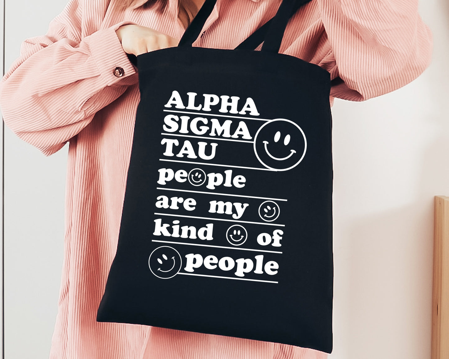 Alpha Sigma Tau My Kind of People Sorority Tote Bag _ 34763g