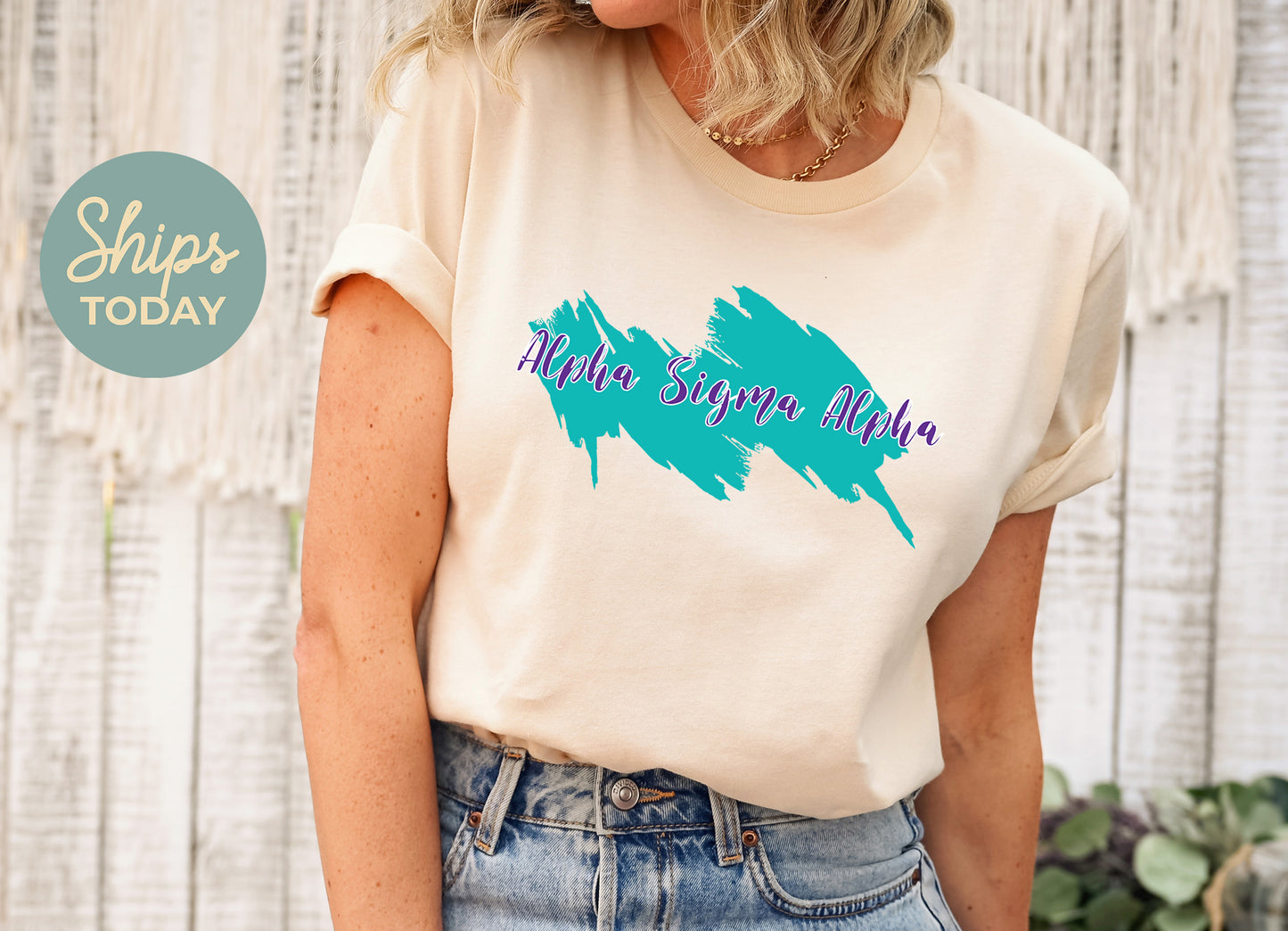 Alpha Sigma Alpha Paint Party Sorority T-shirt _ 4478g
