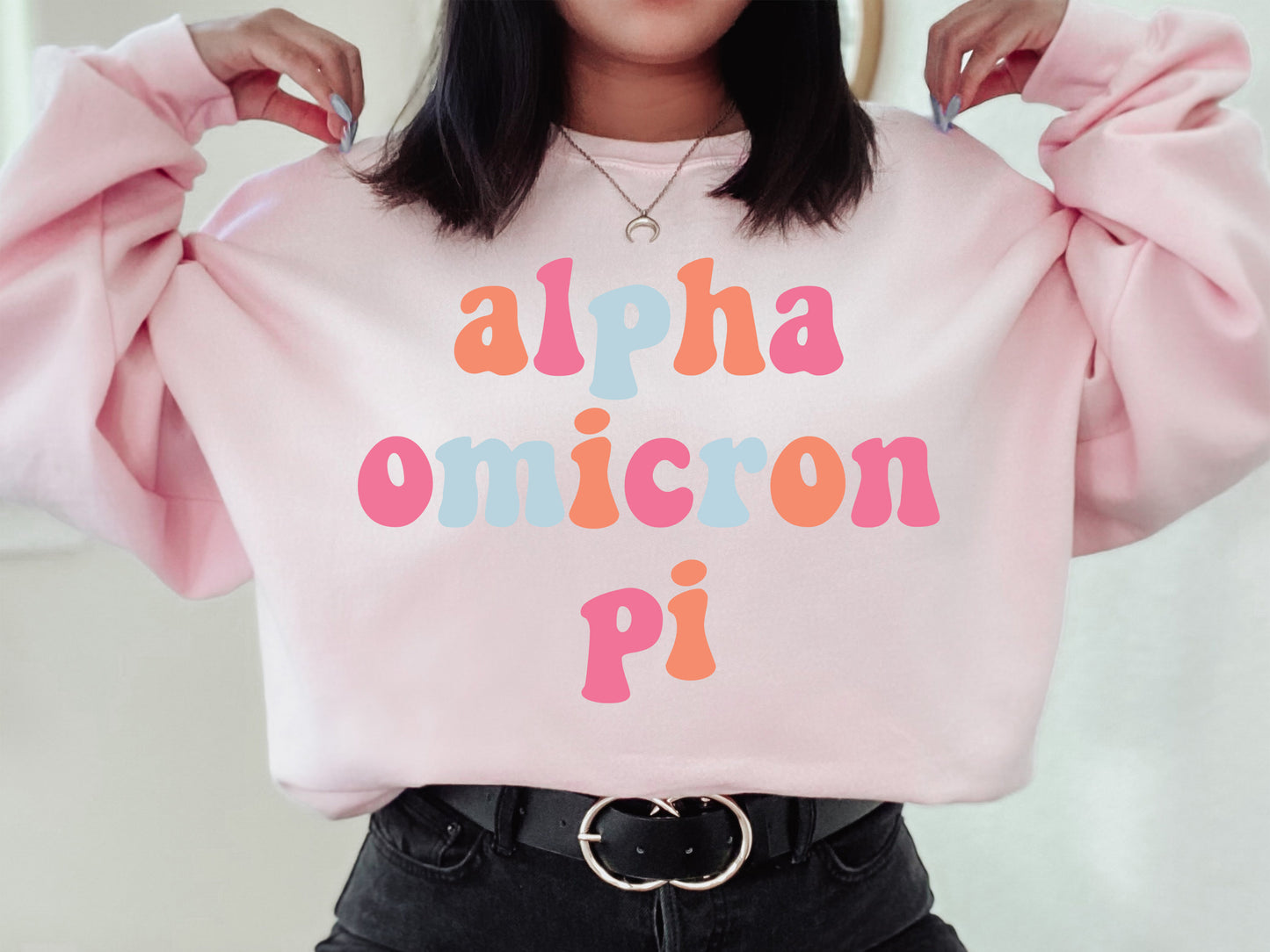 Alpha Omicron Pi Vividly Vibrant Sorority Sweatshirt _ 3153g