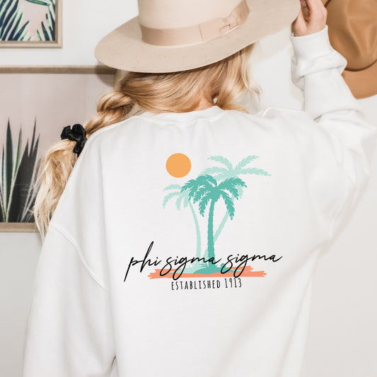 Phi Sigma Sigma Island Sisterhood Sorority Sweatshirt _ 33578g