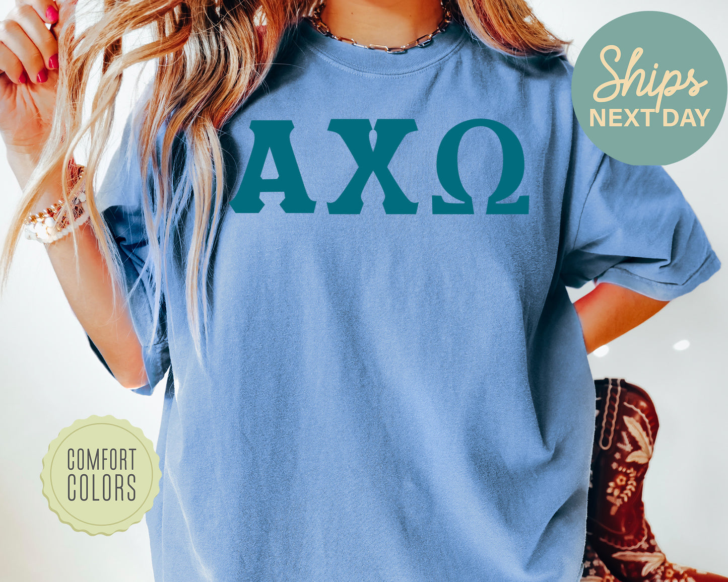 Alpha Chi Omega Back to the Basics Comfort Colors Sorority T-shirt _ 622g