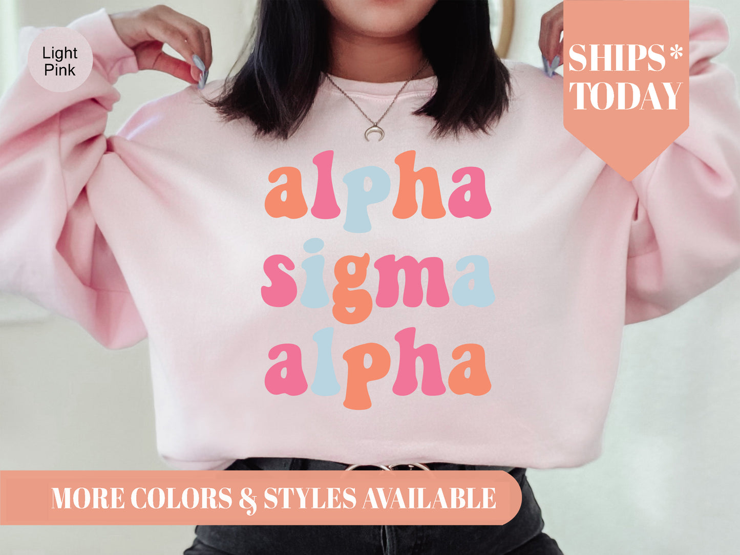 Alpha Sigma Alpha Vividly Vibrant Sorority Sweatshirt _ 3155g