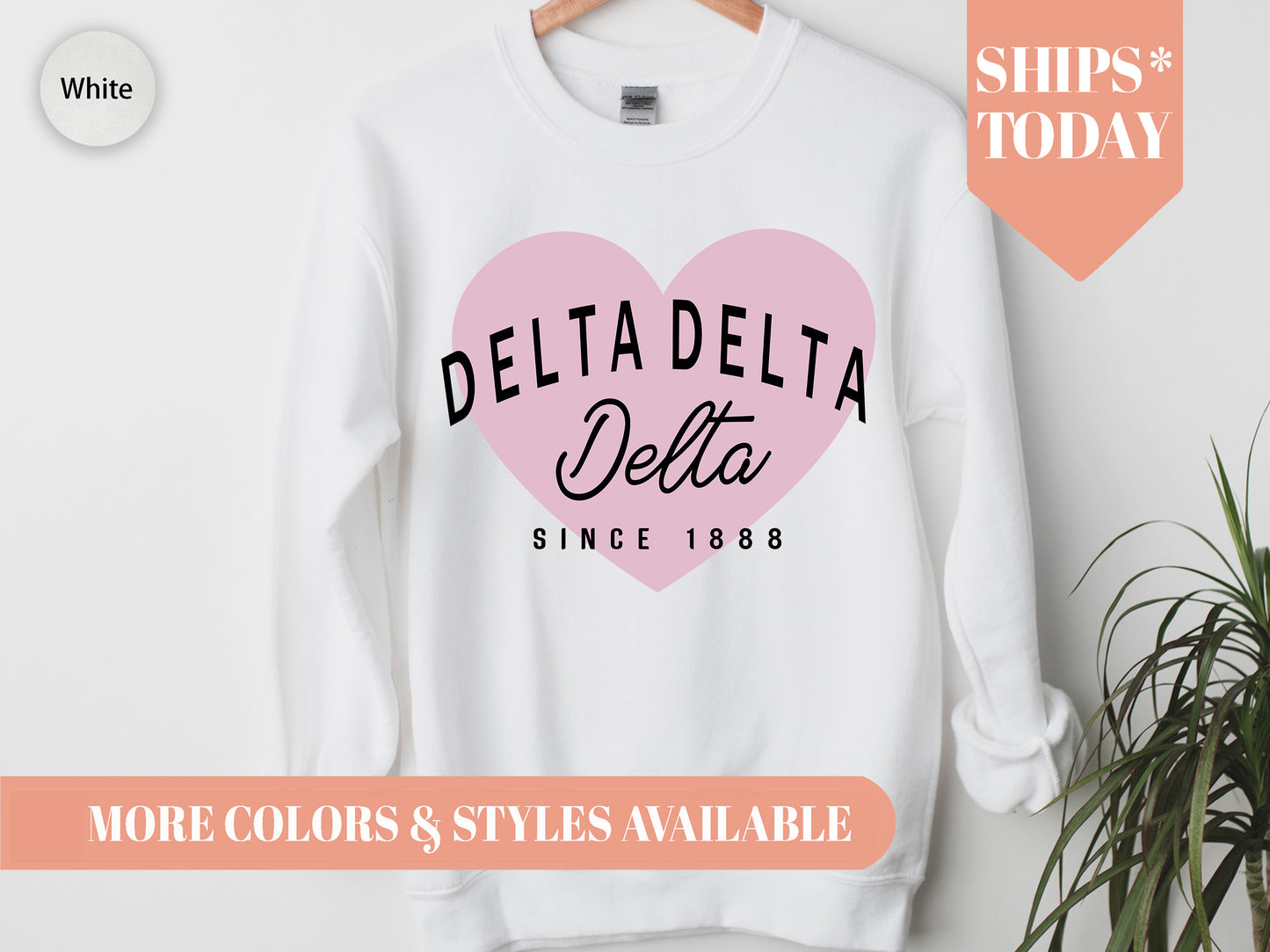 Delta Delta Delta Pretty in Pink Sorority Sweatshirt _ 450g