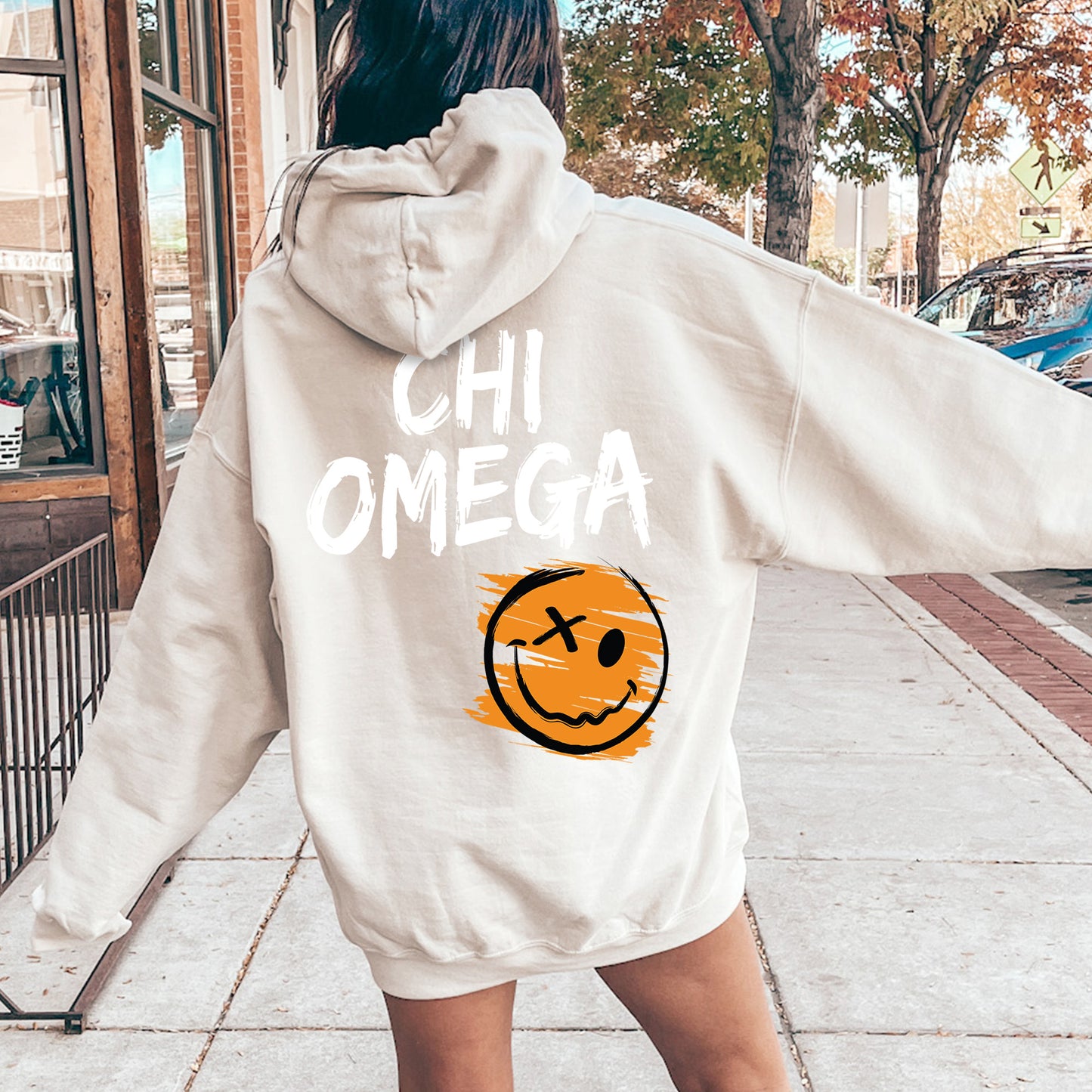 Chi Omega Playful Vibes Sorority Hoodie _ 41337g