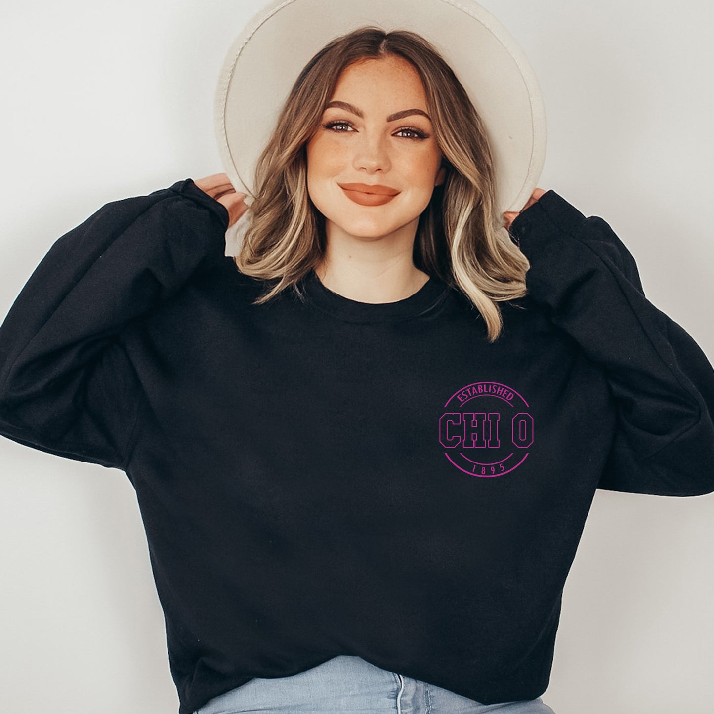 Chi Omega Stamped Sorority Sweatshirt _ 39120g