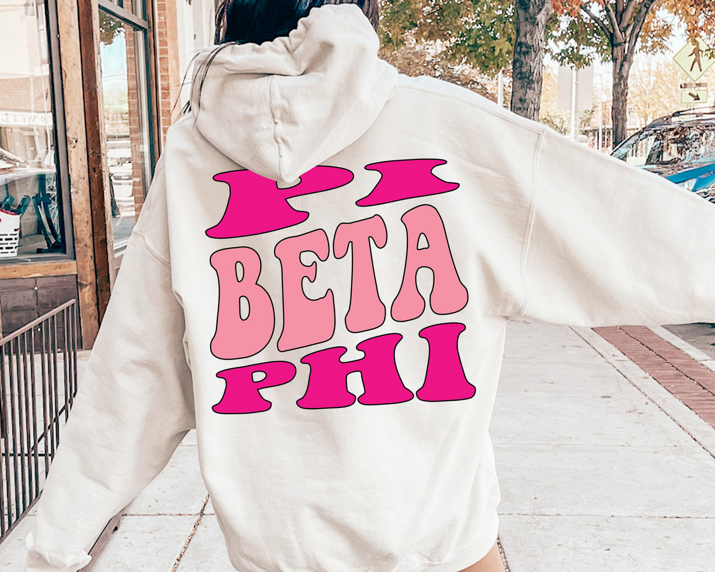 Pi Beta Phi Shades of Pink Sorority Hoodie _ 32992g