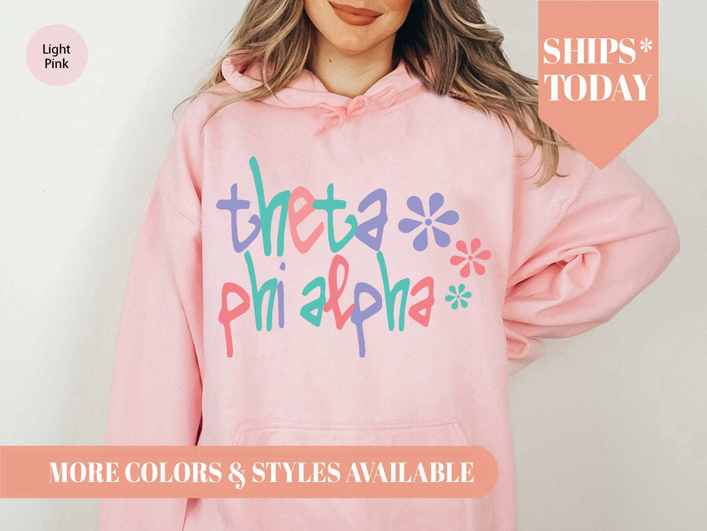Theta Phi Alpha Colorful Floral Sorority Hoodie _ 2627g
