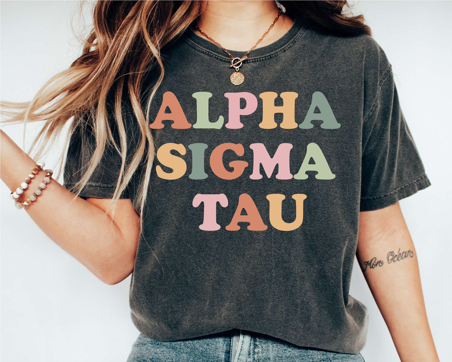 Alpha Sigma Tau Bright and Proud Sorority T-shirt _ 421g