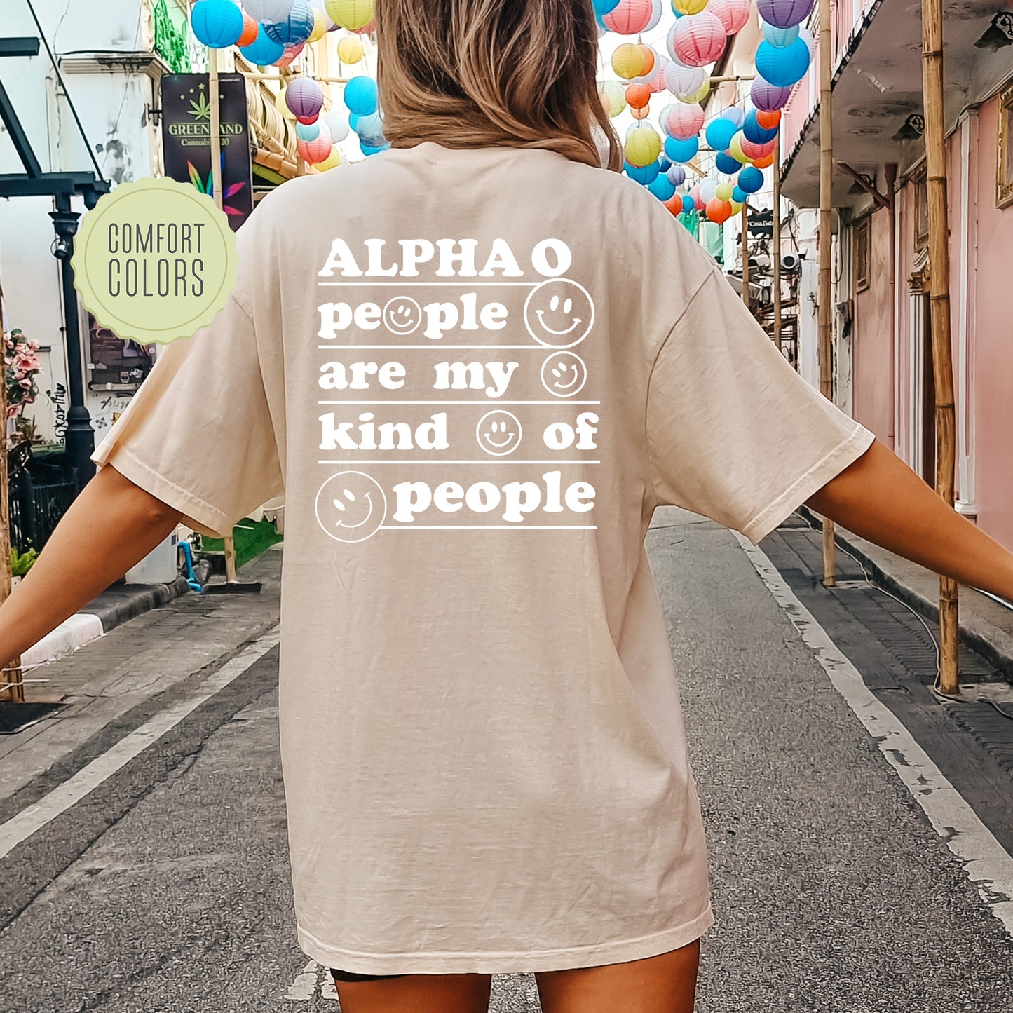 Alpha Omicron Pi My Kind of People Comfort Colors Sorority T-shirt _ 33262g